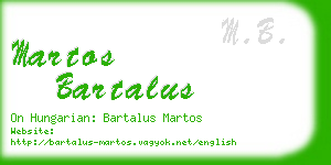 martos bartalus business card